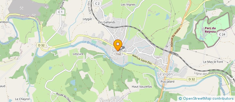 localisation de l'entreprise ASS ST ELOI EN VAL DE BRIANCE à SOLIGNAC