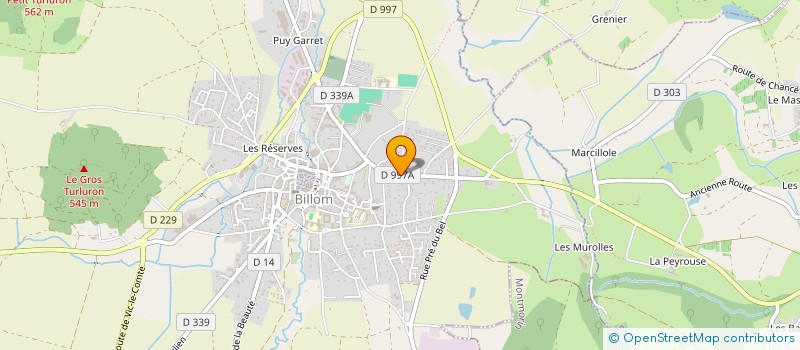 localisation de l'entreprise ASS SUN TONIC à BILLOM