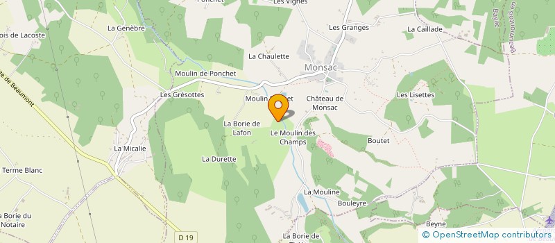 localisation de l'entreprise ASS SYNDICALE LIBRE DE NOJALS ET CLOTTES  BEAUMONTOIS EN PERIGORD