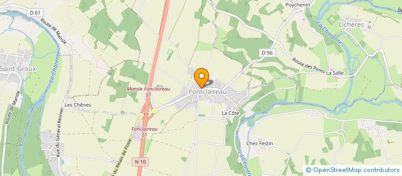 localisation de l'entreprise ASS SYNDICALE LIBRE REBOISEMENT VALLEE CHARENTE  MANSLE-LES-FONTAINES