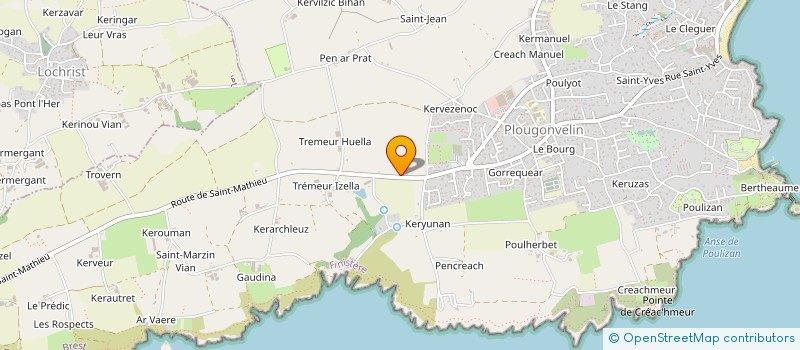 localisation de l'entreprise ASS TENNIS TABLE PLOUGONVELIN à PLOUGONVELIN