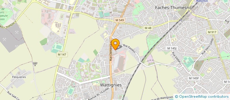 localisation de l'entreprise ASS TENNIS WATTIGNISIEN à WATTIGNIES
