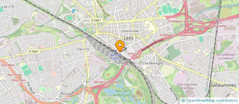 localisation de l'entreprise ASS TRANSPORTEURS GARE ROUTIERE VOYAGEUR  LENS