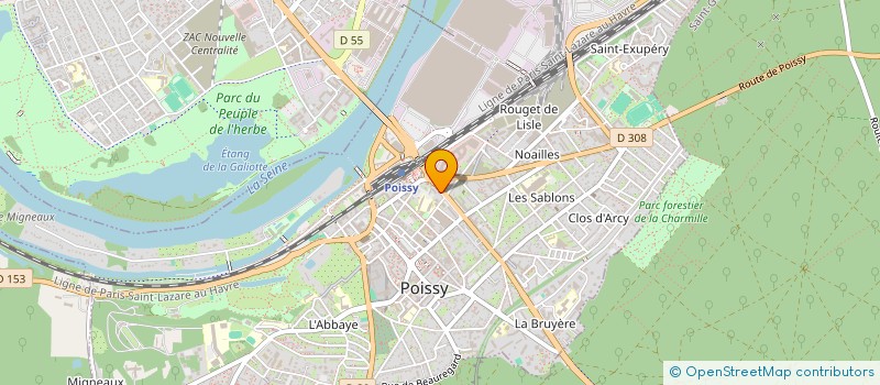 localisation de l'entreprise ASS TRANSPORTS SANITAIRE URGENCE IDF à POISSY