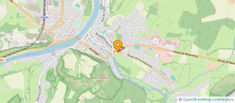 localisation de l'entreprise ASS USAG FOOTBALL GIVET  GIVET