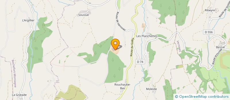 localisation de l'entreprise ASS USAGERS RESTAU DOMAINE INRA ORCIVAL  ORCIVAL