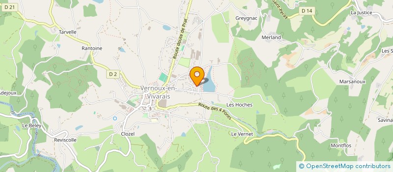 localisation de l'entreprise ASS VERNOUSAINE DEFENSE ET ENVIRONNEMENT  VERNOUX-EN-VIVARAIS