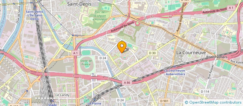 localisation de l'entreprise ASS VILLE HOPITAL 93 OUEST à SAINT-DENIS
