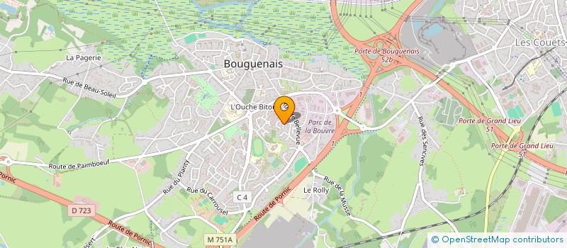 localisation de l'entreprise ASS  XJANET  BOUGUENAIS