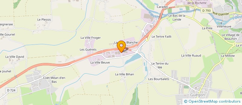 localisation de l'entreprise ASSAINISSEMENT BETON COFFRAGE à GUEGON