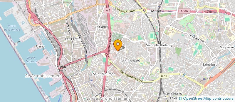 localisation de l'entreprise ASSAINISSEMENT BLANCHISSAGE NETTOYAGE à MARSEILLE