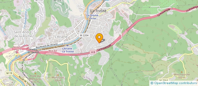 localisation de l'entreprise ASSAINISSEMENT COTE D'AZUR à LA TRINITE