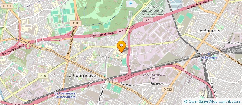 localisation de l'entreprise ASSAINISSEMENT ET TRAVAUX à LA COURNEUVE