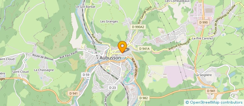 localisation de l'entreprise ASSAINISSEMENT GRAVERON PERE ET FILS à AUBUSSON