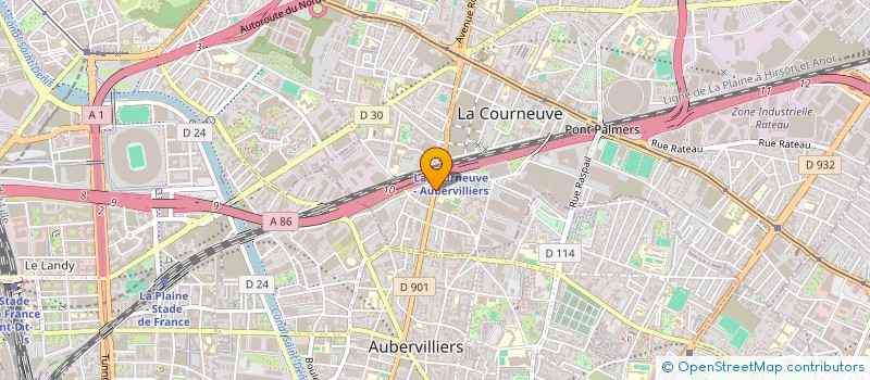 localisation de l'entreprise ASSIREM à LA COURNEUVE