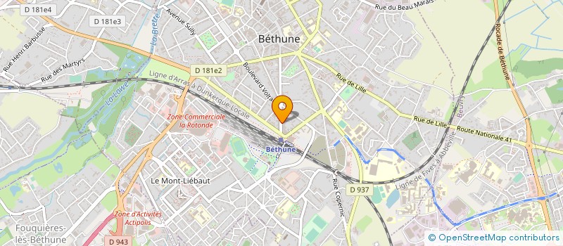 localisation de l'entreprise ASSIS. VENTE INTERV. FOURNI. ELECTRO à BETHUNE