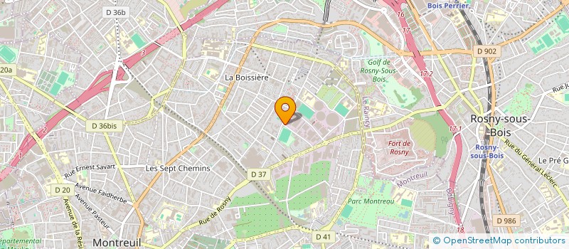 localisation de l'entreprise ASSIST MODERN COUVREUR PLOMBIE à MONTREUIL
