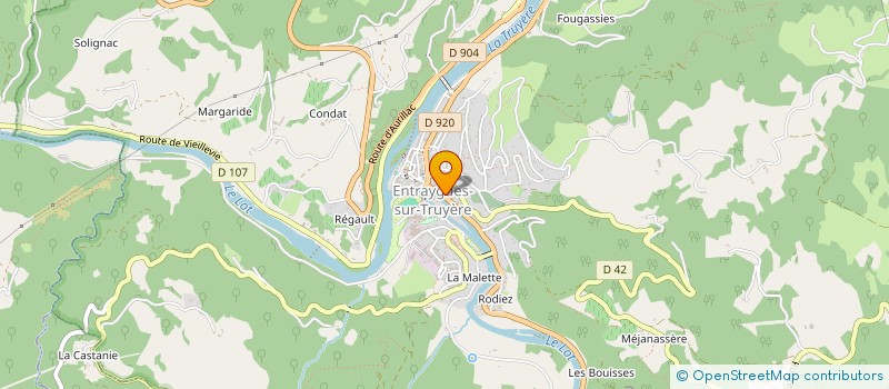 localisation de l'entreprise ASSISTANCE AMBULANCE D'ENTRAYGUES  ENTRAYGUES-SUR-TRUYERE