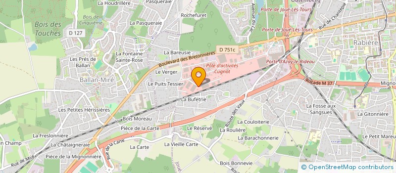 localisation de l'entreprise ASSISTANCE DEPANNAGE TOITURE à JOUE-LES-TOURS