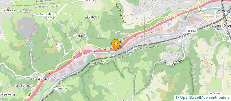 localisation de l'entreprise ASSISTANCE GIVORS VITRAGES 69 (EN ABREGE AGV 69)  GIVORS