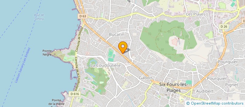 localisation de l'entreprise ASSISTANCE PISCINES à SIX-FOURS-LES-PLAGES