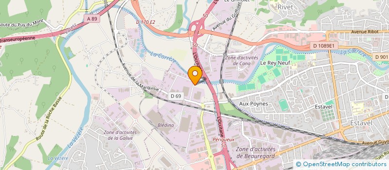 localisation de l'entreprise ASSISTANCE SANTE A DOMICILE CENTRE OUEST  BRIVE-LA-GAILLARDE