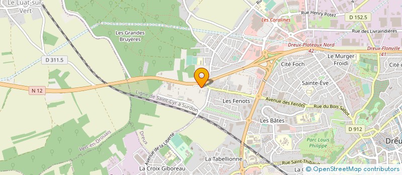 localisation de l'entreprise ASSITANCE GARAGE RN 12 à DREUX