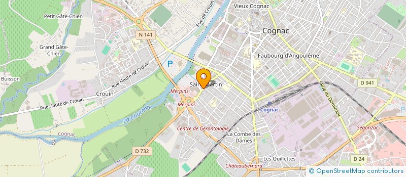 localisation de l'entreprise ASSO AIDE PROMOTION EMPLOI DES JEUNES à COGNAC
