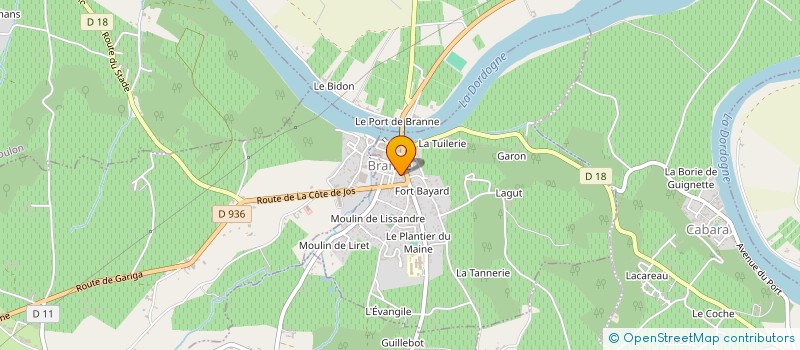 localisation de l'entreprise ASSO ANIMATION LOISIRS JEUNES  BRANNE