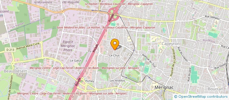 localisation de l'entreprise ASSO CENTRE ANIMATION DES PINS  MERIGNAC