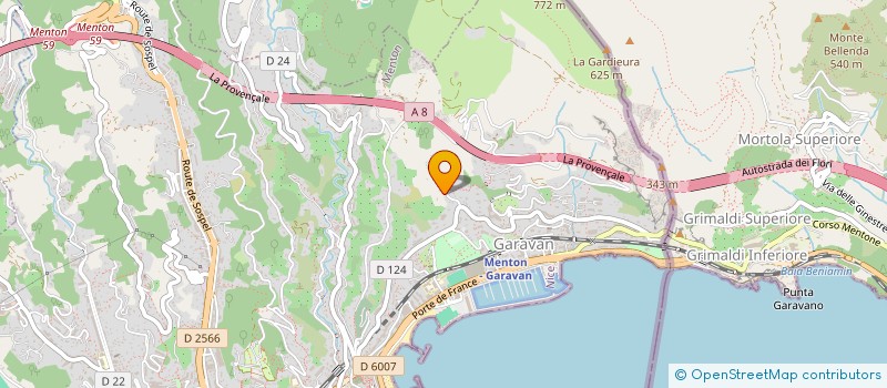 localisation de l'entreprise ASSO COTE D'AZUR SPORT ADAPTE à MENTON