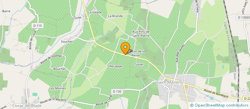 localisation de l'entreprise ASSO DE RESTAURATION DE BATIMENT RELIGIEUX NORD GIRONDE  SAINT-MARIENS