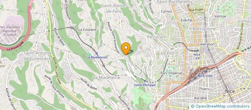 localisation de l'entreprise ASSO DEFENSE ET D'INITIATIVES QUARTIERS COLLINES DE MAGNAN LA CONQUE ESTIENNE D'ORVES SUP PLACE ET COLLINE ST PHILIPPE à NICE