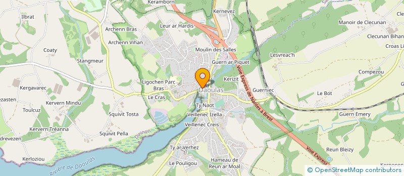 localisation de l'entreprise ASSO DES MOULINS DU FINISTERE (PENN AR BED)  DAOULAS