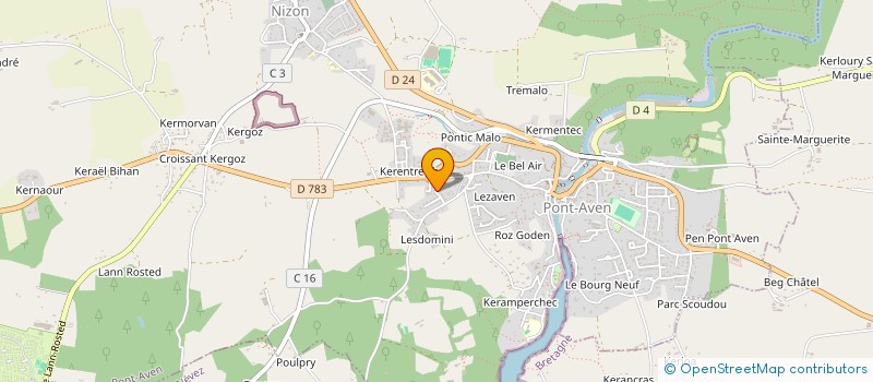 localisation de l'entreprise ASSO DU BELON ET DE L'AVEN  PONT-AVEN