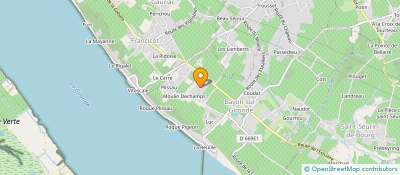 localisation de l'entreprise ASSO FESTIVITES CULTURELLES LOISIRS  BAYON-SUR-GIRONDE