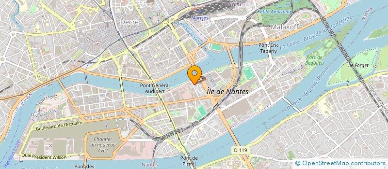 localisation de l'entreprise ASSO FORMAT IMPRIMERIE INDUSTRIE GRAPHIQ à NANTES