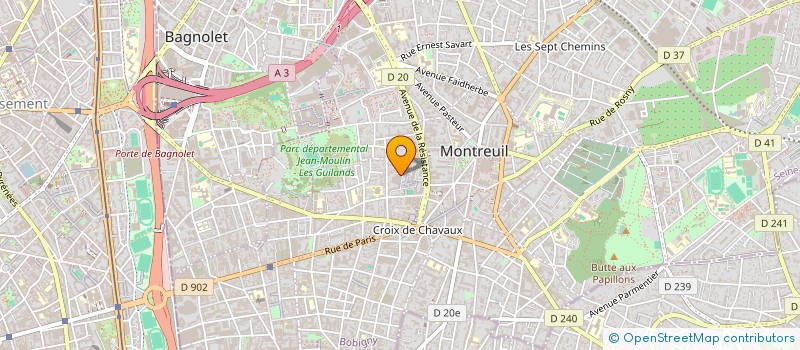 localisation de l'entreprise ASSO JEUNES MONTREUILLOIS CREA DANCE à MONTREUIL