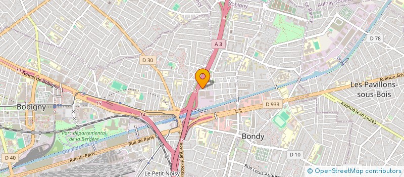 localisation de l'entreprise ASSO LOCALE POUR LE CULTE DES TEMOINS DE JEHOVAH DE BONDY  BONDY