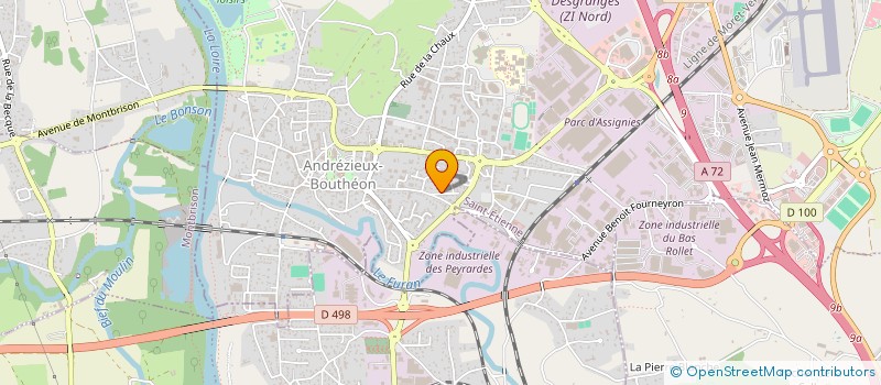localisation de l'entreprise ASSO. PARENTS PASTEUR  ANDREZIEUX-BOUTHEON