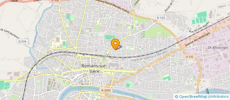 localisation de l'entreprise ASSO ROMAN. PEGEOI. AMIS BILLARD GAMBETT  ROMANS-SUR-ISERE