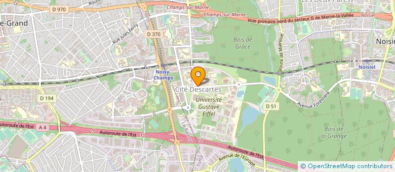 localisation de l'entreprise ASSO SPORT ECOLE NATION  SCIEN GEOGRA  CHAMPS-SUR-MARNE