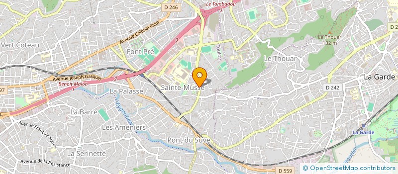 localisation de l'entreprise ASSO SPORT SCOLAIRE LES OEILLETS  TOULON