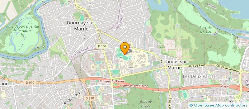 localisation de l'entreprise ASSO SPORTIVE CHAMPS SUR MARNE FOOTBALL à CHAMPS-SUR-MARNE