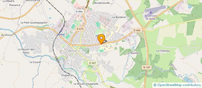 localisation de l'entreprise ASSO SPORTIVE DU COLLEGE LOUIS JOUVET  BELLAC