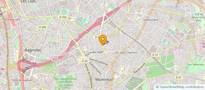 localisation de l'entreprise ASSO ZOUK FOOT BALL CLUB à MONTREUIL