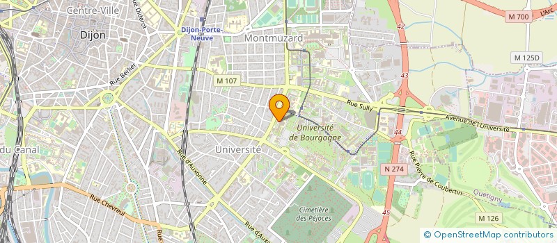 localisation de l'entreprise ASSOC.ACCUEIL FORMAT.ETUDIANTS ETRANGERS  DIJON