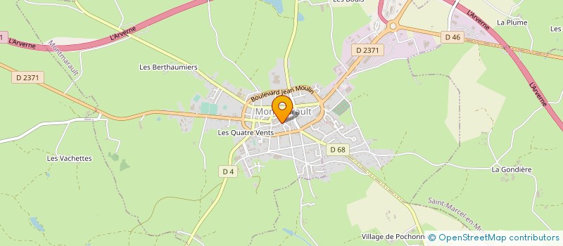 localisation de l'entreprise ASSOC AGRETAM GESTION RESTAU 3E AGE à MONTMARAULT