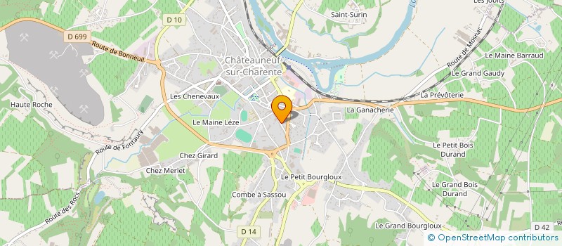localisation de l'entreprise ASSOC AIDE DOMICILE MILIEU RURAL à CHATEAUNEUF-SUR-CHARENTE