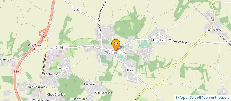 localisation de l'entreprise ASSOC AIDE DOMICILE MILIEU RURAL à CHAMPNIERS